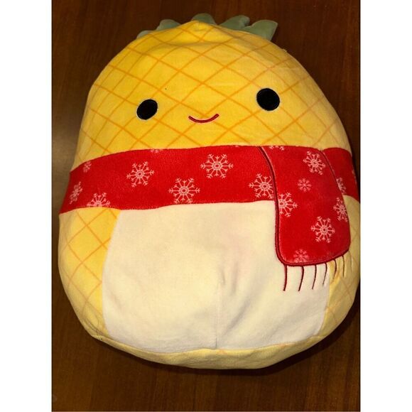 Squishmallows Maui The Pineapple with Christmas Scarf 14” Plush Soft Stuffed Toy - Picture 2 of 6
